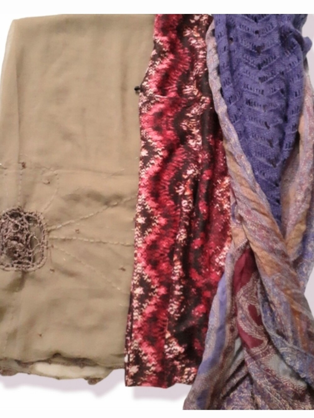 Womens scarf lot of 3 different styles & colors